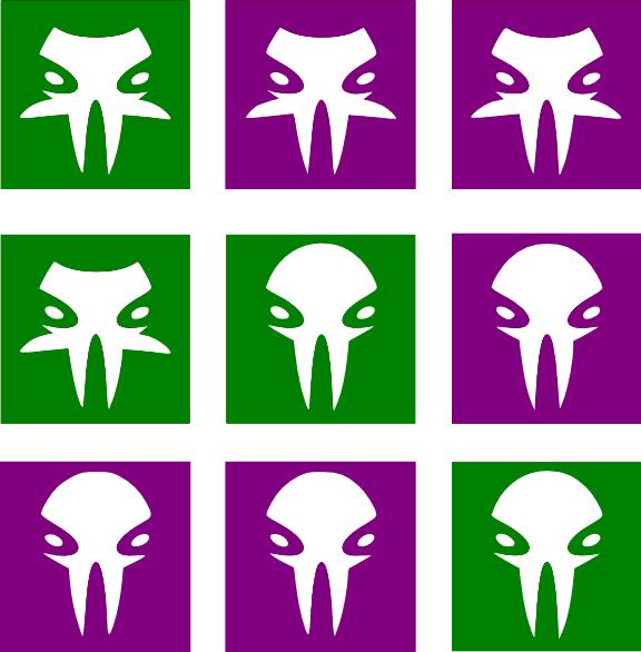 The Alien grid that must be eliminated! (icons from game-icons.net)