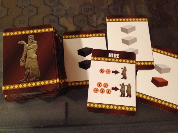 Each card represents a laborer OR the resources on the back.