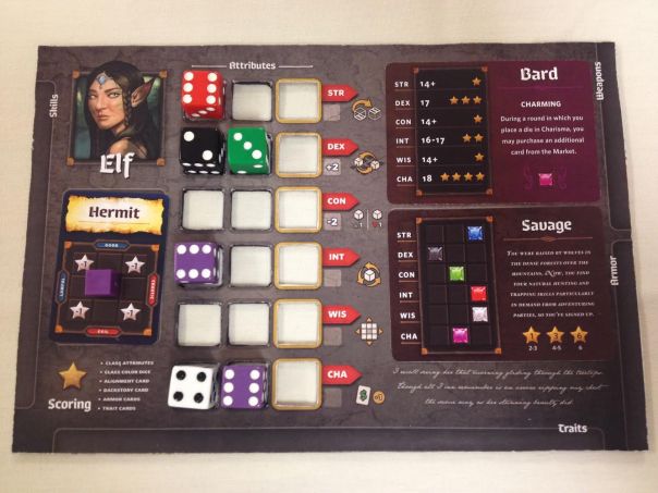 Elf character player board.